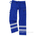 Pantaloni blu ignifughi con nastro d&#39;argento